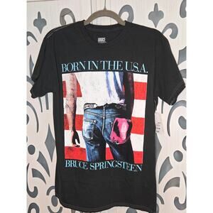 Bruce Springteen Born in the USA T Shirt Small Black Graphic Band Tee  80's